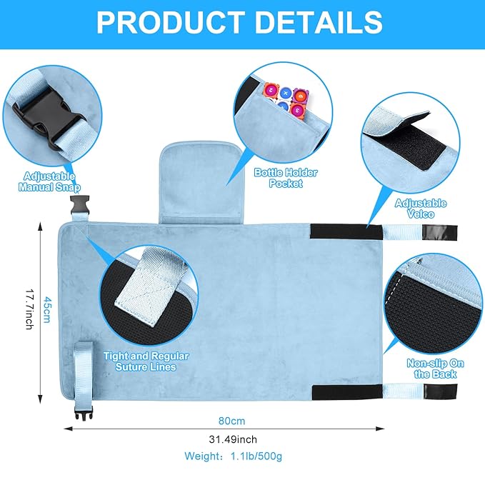 COZYBONDER Toddler Airplane Bed, Kids Airplane Seat Extender Travel Bed, Kids Airplane Travel Essentials, Airplane Must Have for Toddlers, Portable Plane Foot Rest for Flights