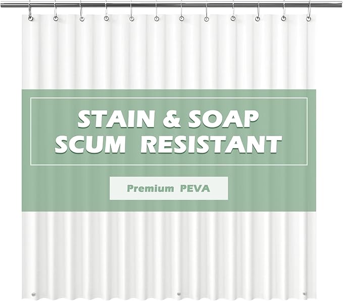 EHZNZIE Frosted Heavy Duty Shower Curtain Liner 72x72, PEVA Waterproof Bath Curtain, No Chemical Smell, 3 Weighted Magnets, Durable with Rustproof Metal Grommets