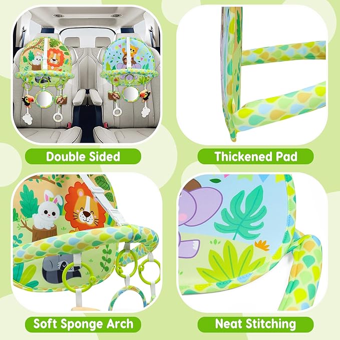 Dr.Rapeti Baby Car Seat Toy for Travel Rear Facing Double Sided Baby Travel Activity Car Seat Entertainment Toy Easy Drive Gift for Newborn Baby Infant