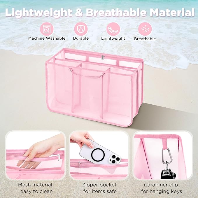 OUTXE Beach Bag Organizer Compatible with X Large Bogg Bag Accessories Inserts, Lightweight Mesh Insert Divider Pouch for Original XL Bogg Bags, Beach Tote Bags Insert for Organizing
