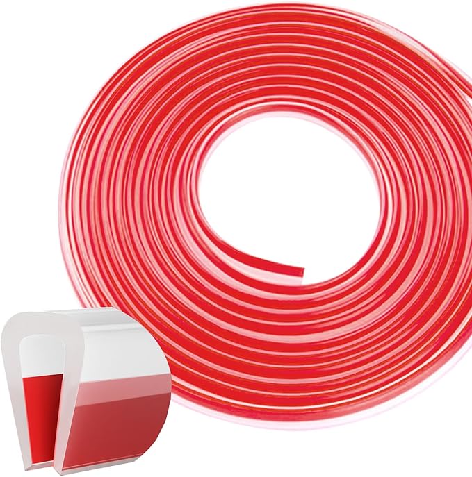 Silicone Edge Trim Self-Adhesive U Channel Silicone Edge Trim Edge Protector for Sheet Metal (Clear, Fit 1/8" - L 20')