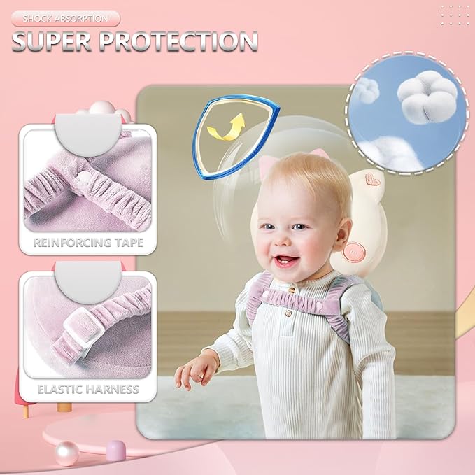 WKC Baby Head Protector Backpack with Knee Pads & Non-Slip Socks, Toddler Safety for Crawling & Walking (Style 5)