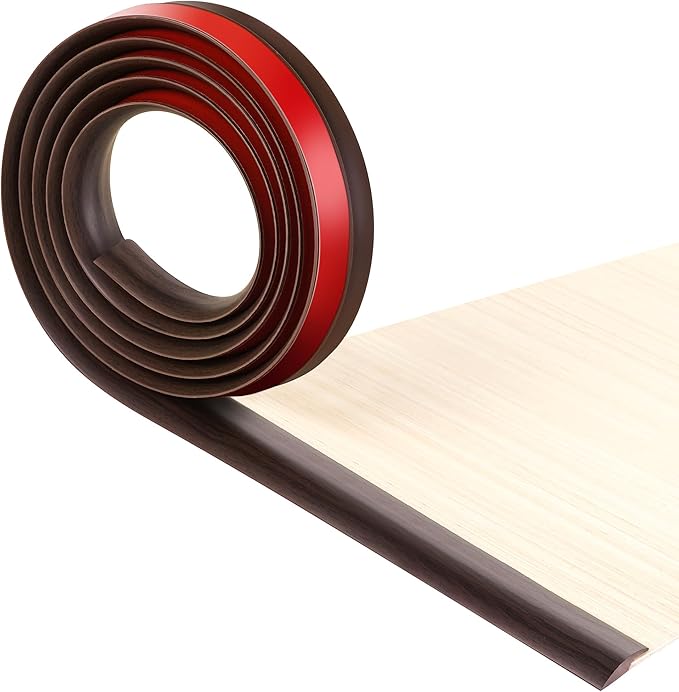 BNELL Floor Transition Strip Self Adhesive-PVC Carpet & Floor Edging Trim Strip,Threshold Transitions Suitable for Threshold Height Less Than 5mm (9.84FT_Walnut Grain)