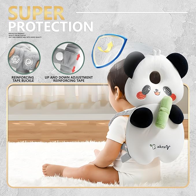 WKC Baby Head Protector Backpack with Knee Pads & Non-Slip Socks, Toddler Safety for Crawling & Walking (Style 12)