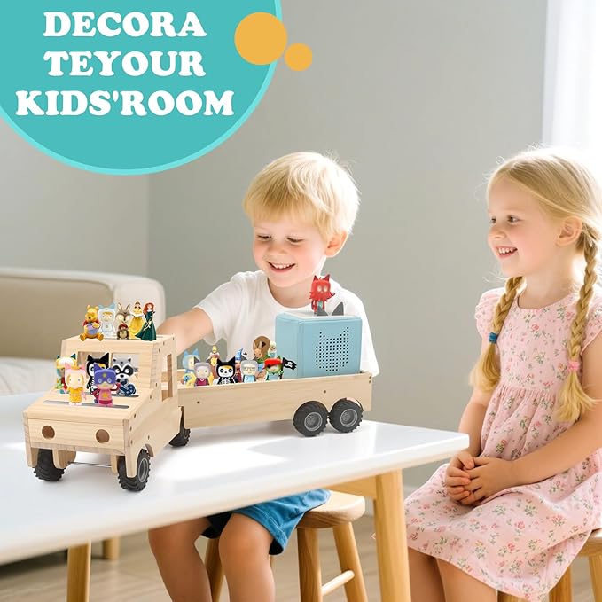 RZYLKA for Tonies Box Organizer Shelf Storage, for Tonie Shelf Magnetic, Compatible with Tonie Box 1/2 Player Tonies Figures Characters for Children, Display Collection 20~30 Characters - Truck