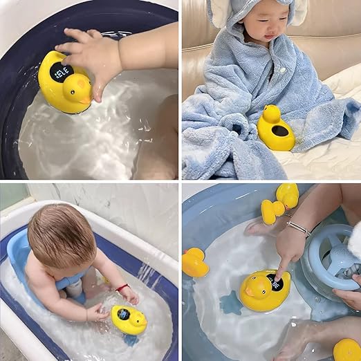 Baby Bath Tub Thermometer for Newborn - Bathtub Water Temperature Thermometer for Toddler, Safety Floating Bathing Tub Toy Newborn Bath Essentials, Gift for Mom Kid Girls Boys (Duck)