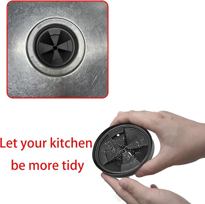 2pcs 3 3/8" Garbage Disposal Sink Baffle QCB-AM Splash Guards for Insinkerator, Garbage Disposal Quiet Cover Splash Guard Replacement for InSinkErator Evolution Series (Black)