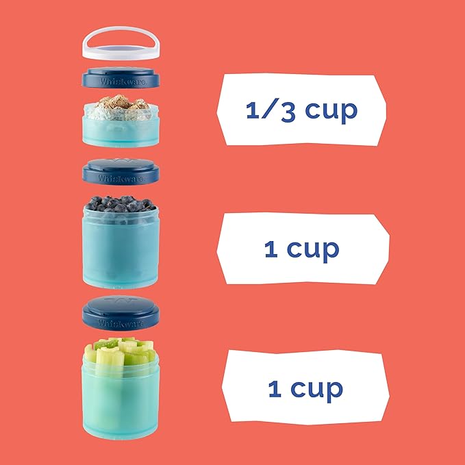 (Ariel) DiSNEY PRINCESS Whiskware Stackable Snack Pack - 3 Jar + Handle - Purple/Green/Blue