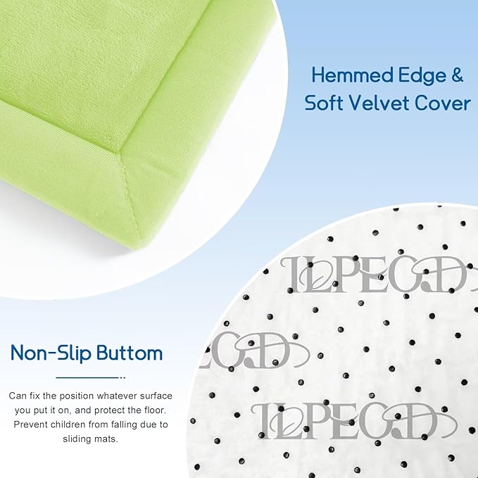 Baby Play Mat for Floor Nursery Muscle Mat Area Rug Playroom Rug 50"x50" Memory Foam 1.3" Thick Crawling Mat for Babies,Toddlers, Infants,Kids (Light Green)