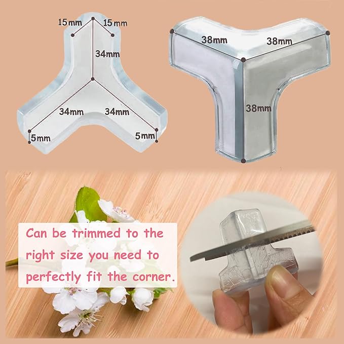 saicheek 12Pcs Small(Length: 1.4inch) Silicone Corner Protector Baby Proofing,Table Corner Protectors for Baby,Strong Adhesive T Shaped Baby Head Protector Table Corner Protectors for Furniture (12)