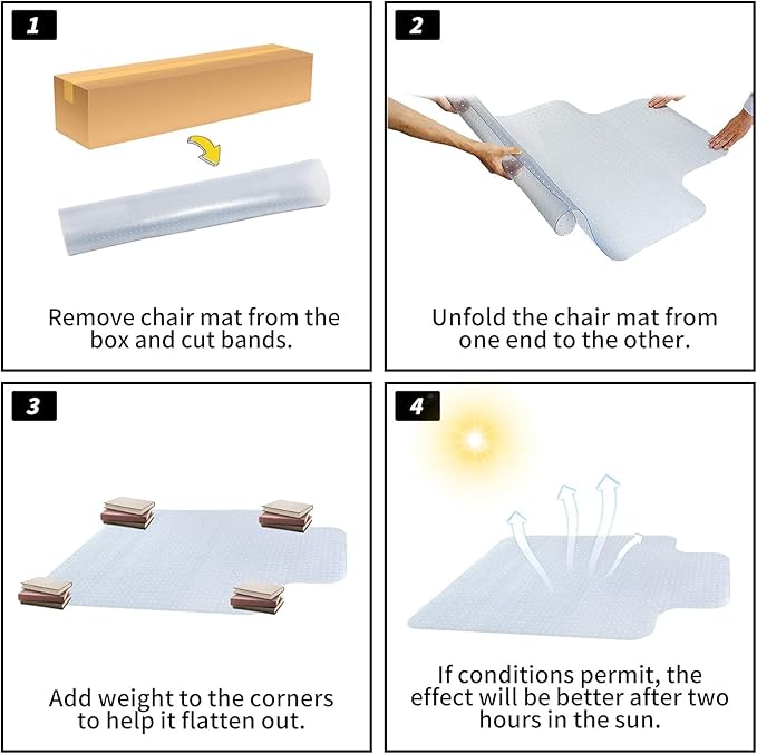 Chair Mat for Carpeted Floor with Lip,47''×36'' PVC Carpet Protector for Low Pile Carpets Heavy Duty Effective Grip Anti-Slip,Won't Crack,Easy to Clean for Office and Home