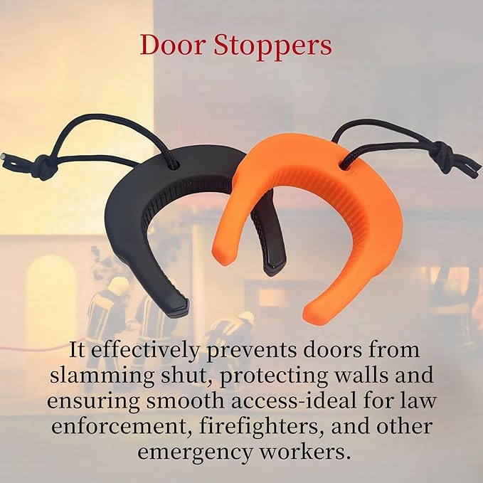 First Responder Door Stop,Door Wedge for Law Enforcement, Police, Emergency Medical Services, Firefighter Tools,Door Pinch Guard Stops Doors from Closing (10, Black Orange)