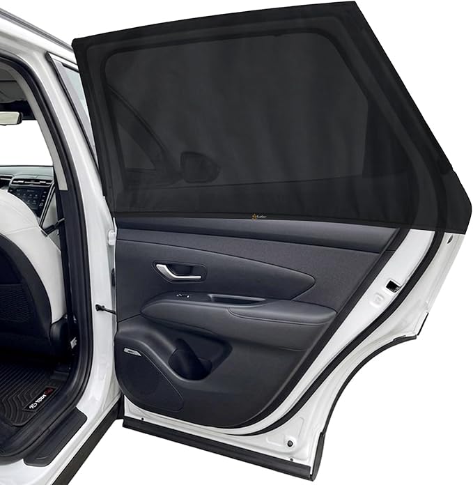 EcoNour Rear Side Window Shades for Hyundai Tucson 2022–2026 | Custom Fit Stretch Mesh Sun Shades for Heat Reduction, UV Protection & Privacy | Car Window Cover Accessories