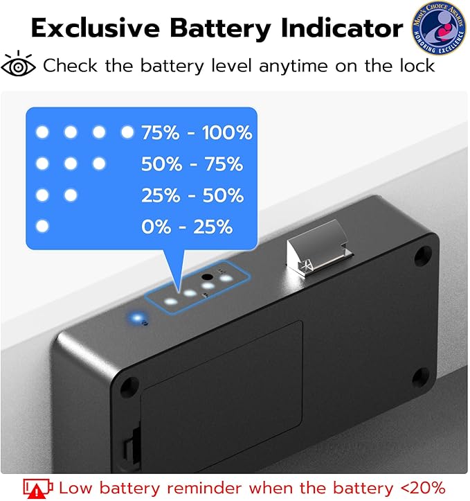 Anweller Smart Cabinet Lock, Hidden No Drill Adhesive Baby Proofing Child Proof Drawer Locks, Keyless RFID Bluetooth Cabinet Locks for Adults File Kitchen Cupboard Closet Liquor - Black