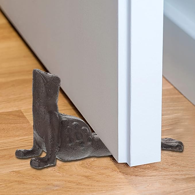 Sumnacon Cast Iron Cute Frog Door Stop - Heavy Duty Floor Door Stopper Avoid Drilling Hole, Vintage Iron Doorstop Wedge for Patio Yard Garden Farmhouse Home Office Commercial Industrial