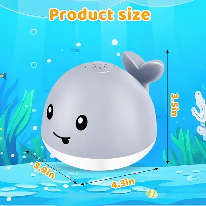 Light Up Whale Bath Toys Sprinkler for Babies 6-12 12-18 Months, Kids Ages 1-3 2-4, Baby Infant Toddler Pool Water Fountain Bathtub Toys for 1 Year Old Boys Girls Easter Basket Stuffers Gifts