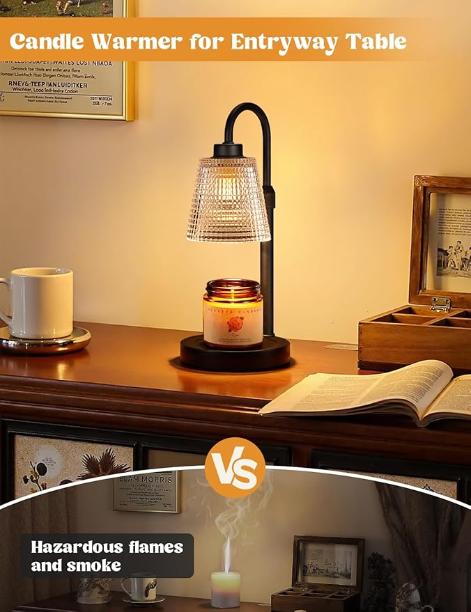 Innqoo Candle Warmer Lamp with Timer, Dimmable Candle Warmer for Jar Candles, Height Adjustable Wax Melts Warmer, Birthday Gifts for Women Mom, House Warming Gifts New Home Decor