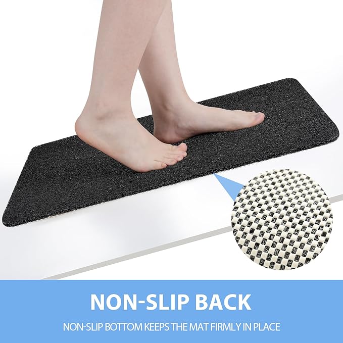 Hargiis Non-Slip Bathtub Mat, Anti Slip Shower Mat, Fast Drying Bathtub Mats, Foot Scrubber Mat, Anti Slip Mat for Tub, Floor, Bathroom, Kitchen, Home, Hotel (Black 40"×16")