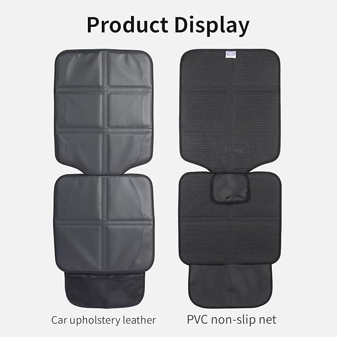 Car Seat Protector,Extra Thick Car Seat Covers Non-Slip Waterproof Mat Pad Leaving No Imprints Marks for Child Baby Pet Truck SUV Automobile (Black-B)