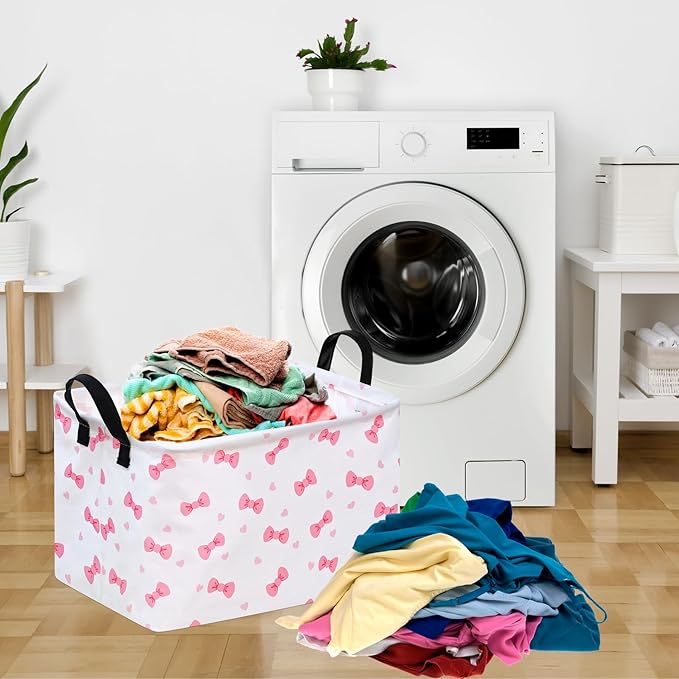 ACMUUNI Rectangle Gift Shelf Nursery Storage Basket Laundry Hamper Storage Box and Bins for Home Clothes with Handles
