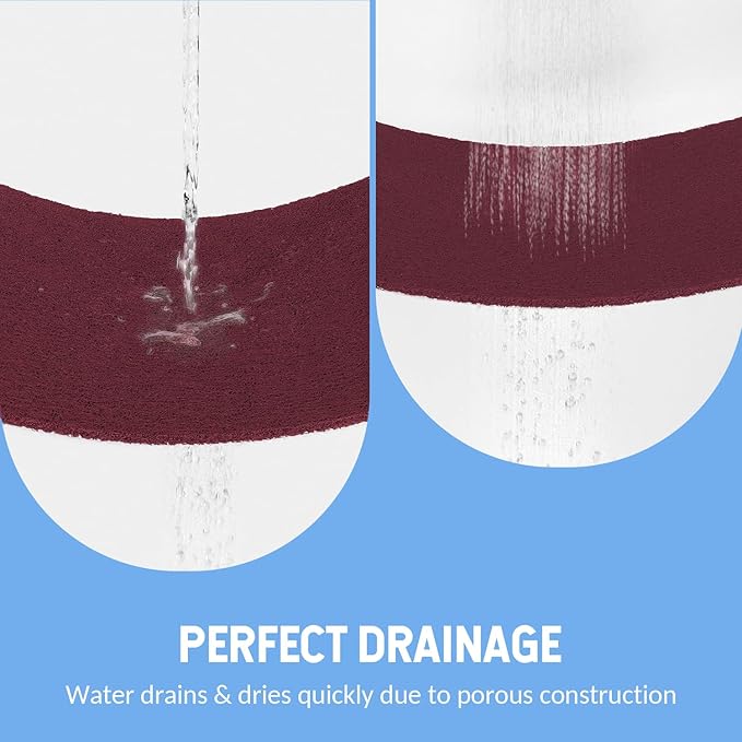 Hargiis Non-Slip Bathtub Mat, Anti Slip Shower Mat, Fast Drying Bathtub Mats, Foot Scrubber Mat, Anti Slip Mat for Tub, Floor, Bathroom, Kitchen, Home, Hotel (Wine Red 36"×24")