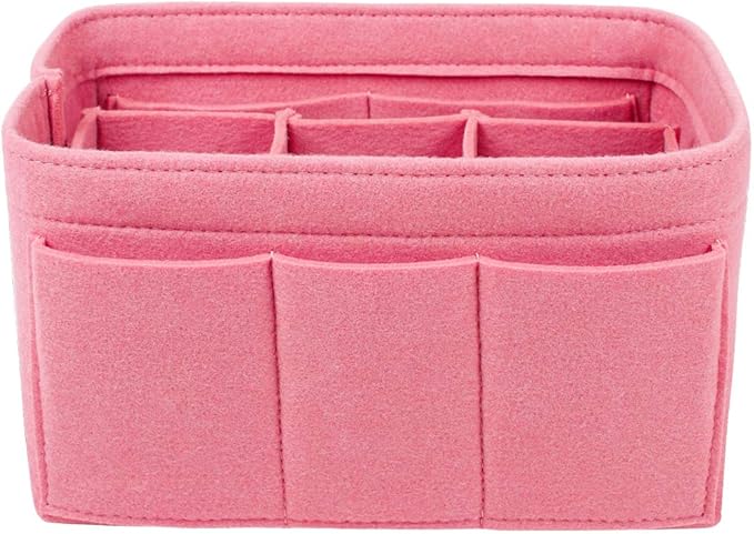 ZTUJO Purse Organizer Insert, Felt Bag Organizer For Handbag Purse Organizer,13 Colors, 6 Size (Medium, Light Pink)