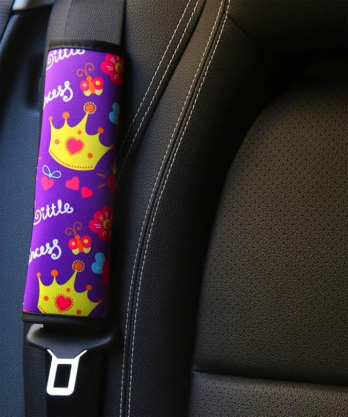 YR Seat Belt Cover for Kids, Soft Comfort Seat Belt Cushion for Children, Cute Cartoon Pattern Car Seat Belt Pads Cover for Girls and Boys, 1 Pack, Princess