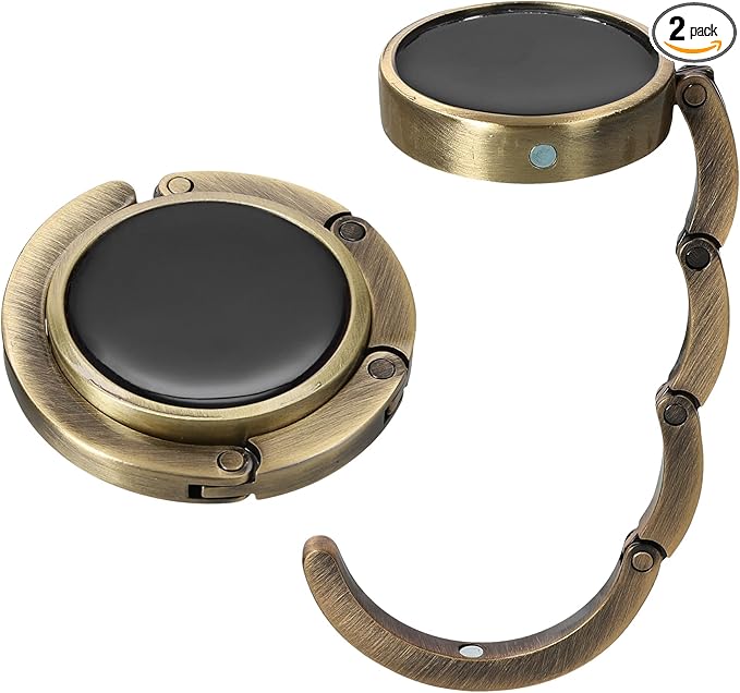 kwmobile Purse Hanger for Table (Set of 2) - Purse Hook for Table - Folding Handbag Hanger - Portable Bag Holder