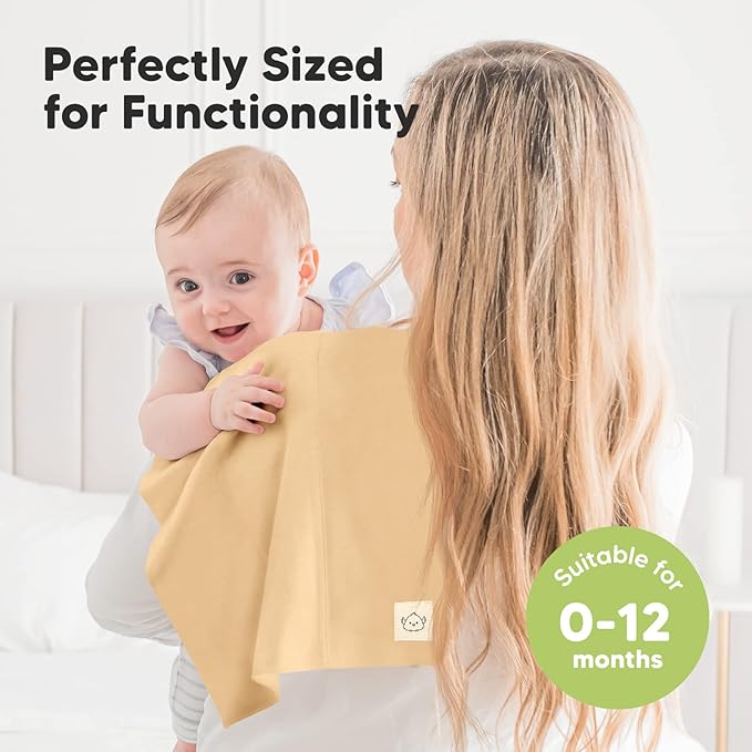 Organic Burp Cloths Baby Boy, Girl - 6-Pack Large 100% Cotton Burping Cloths for Babies, Spit Up Rags, Super Absorbent, Ultra Soft Newborn Rag, Gender Neutral, Machine Washable, Durable (Terracotta)