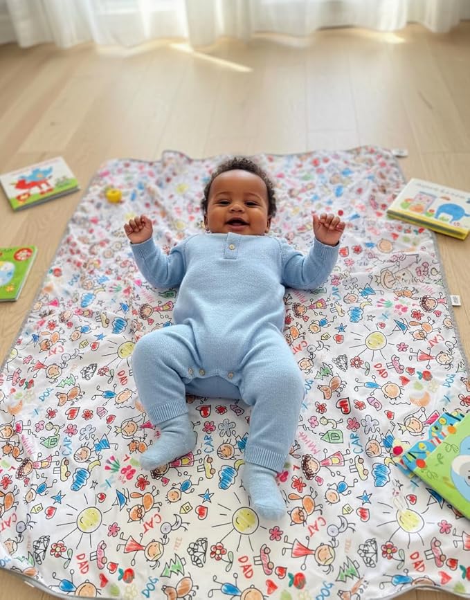 Waterproof High Chair Splat Mat – Machine Washable Floor & Table Protector for Baby Feeding, Art & Crafts, Outdoor Use (Family, 57x71 Inch)