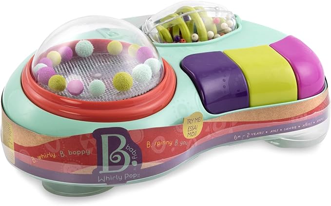 B. toys – Baby Activity Station – High Chair Suction Cup Toy with Music & Lights – Sensory Activity Center – Developmental Toys for Babies, Infants – whirly pop – 6+ Months