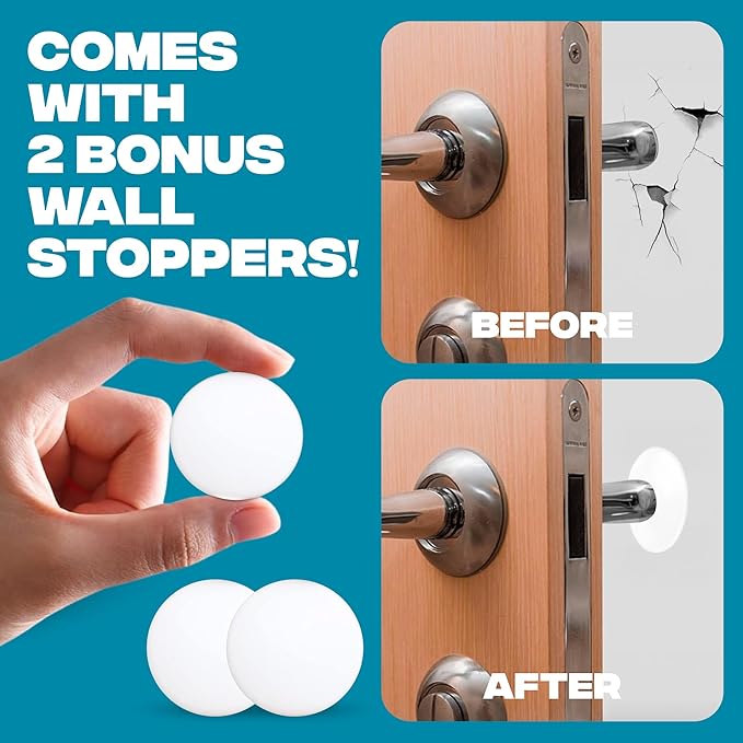 Strongest Home 2 Pack XL Adjustable Door Stopper with Spring – Heavy Duty Wedge for Oversized, Thick & Heavy Doors, Anti-Slip Rubber Grip, Commercial, Home & Outdoor Use on Carpet, Wood & Tile - Black