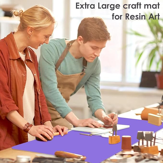 Extra Large Silicone Mats for Kitchen Counter, 27.6'' x 19.7'' Nonskid Silicone Placemats for Kids, Nonstick Purple Silicone Mat for Baking Crafts, Silicone Dab Mat Heat Resistant Mat, 1Pack