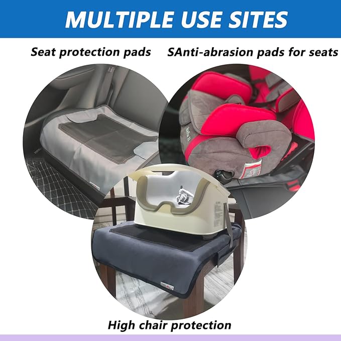 JOOLIO B&S Extra Large Booster Chair Protector Cover,Dining High Chair Seat Cover Protect Booster Chair Cover,Non-Slip Bark Grain Backing, Waterproof,Oil-Proof and Stain-Proof,Easy to Wipe Clean Gray