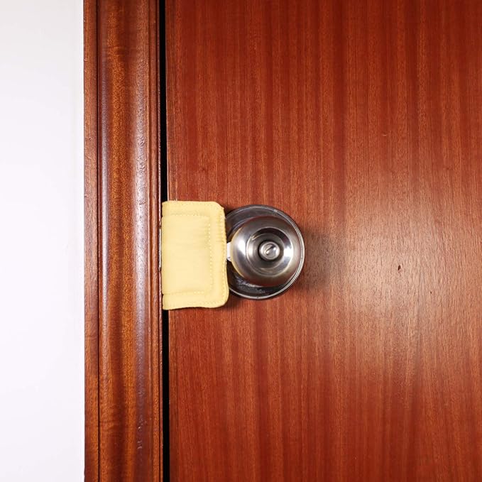 Door Silencer Door Jammer Door Closer Cushion Nursery Door Silencer Door Latch Cover 3 Pack for Noise Reducing Quiet Doors Baby Toddler Safety 3.25 x 5.5 Inch (New Yellow)