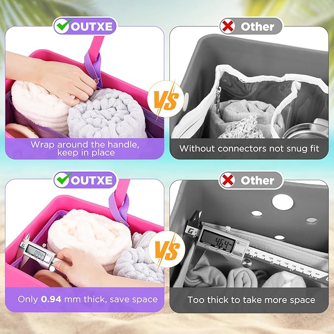 OUTXE Beach Bag Organizer Compatible with X Large Bogg Bag Accessories Inserts, Lightweight Mesh Insert Divider Pouch for Original XL Bogg Bags, Beach Tote Bags Insert for Organizing