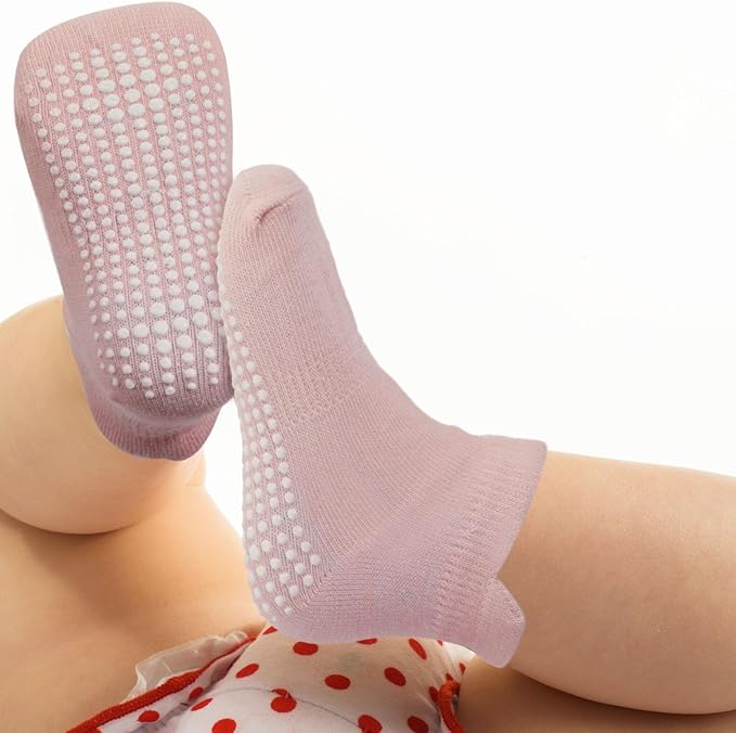 Geyoga 12 Pairs Baby Crawling Anti Slip Knee Pads and Baby Anti slip Socks Toddler Knee Protector