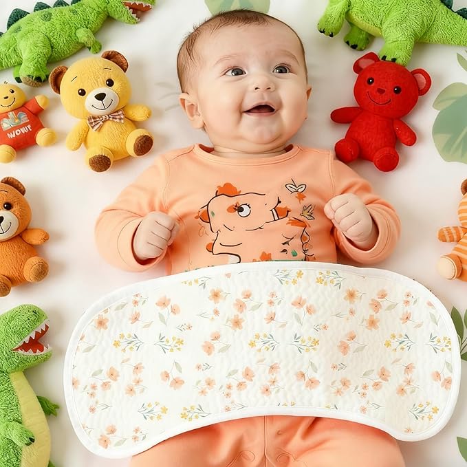 Spriggenix 6 Pack Boho Theme Burp Cloths Baby Girls Boys, Large Cotton Burping Clothes for Newborns Gifts Extra Soft and Absorbent 9.8X19.6inches