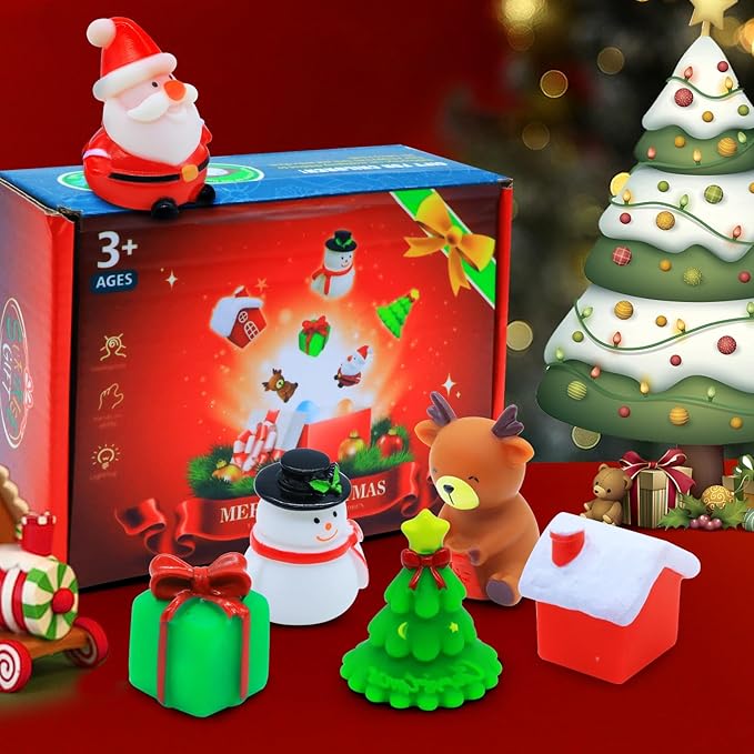 VIBOYLAR Christmas Bath Toys for Toddlers 1-3: 6 Packs Light-Up Floating Baby Toddler Kids Bath Toys Set for Boys & Girls Christmas Birthday Xmas Gifts - Bathtub Bath Toy for Children Preschool