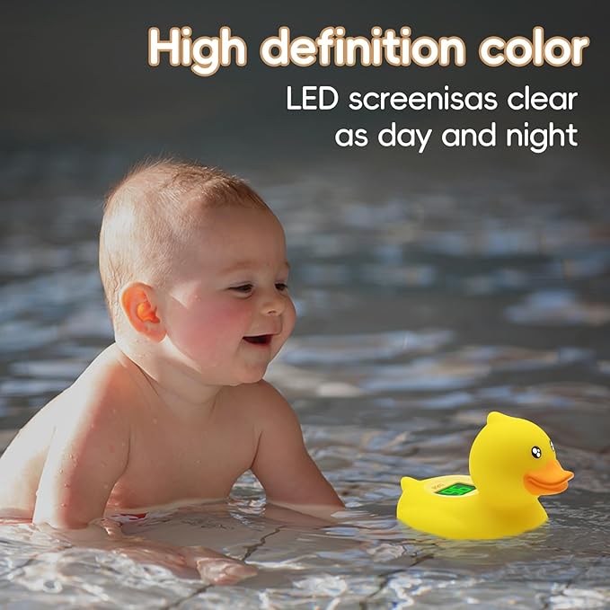 b&h Duck Rechargeable Baby Bath Thermometer - Fast Temperature Reading, Digital Water Thermometer for Bathtub and Room, Safety Infant Floating Bath Toy, Baby Bath Essentials