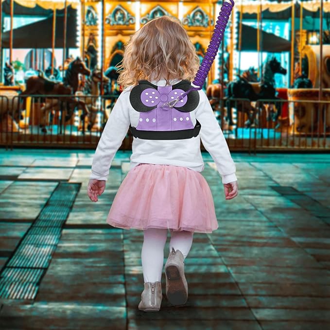 Accmor Toddler Harness Leashes + Anti Lost Wrist Link, Cute Child Safty Harness Leash Belt for Kids, Baby Anti Lost Leash Walking Harness Wristband Adjustable Assistant Strap for Girls/Boys to Travel