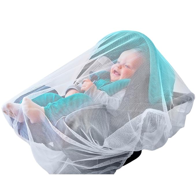 Universal Backpackers Baby Mosquito Net for Stroller, Car Seat & Bassinet – Premium Infant Bug Netting for Jogger, Carrier & Pack N Play – Toddler Canopy & Gift Packaging White