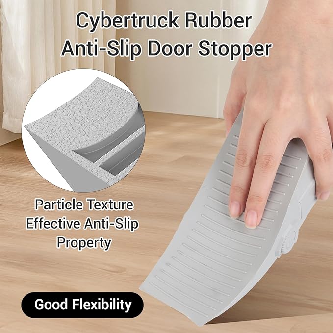 2Pc Funny Tesla Cybertruck Door Stoppers for Bottom of Door, Anti-Slip Rubber Heavy Duty Door Stop Wedge, Large Doorstop 2 inches High Gate Holder Suits Any Floor＆ As a Gifts
