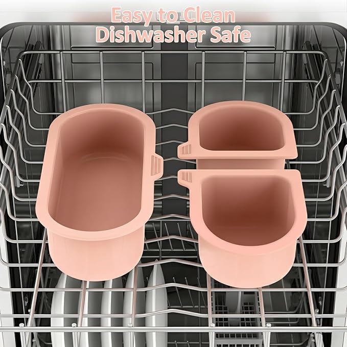 BANGIE Cute Pink Stroller Snack Tray for Girls - Compatible with Uppababy Vista V2, Nuna Mixx, Mockingbird - Aesthetic Attachment with Cup Holder & 3 Detachable Silicone Bowls
