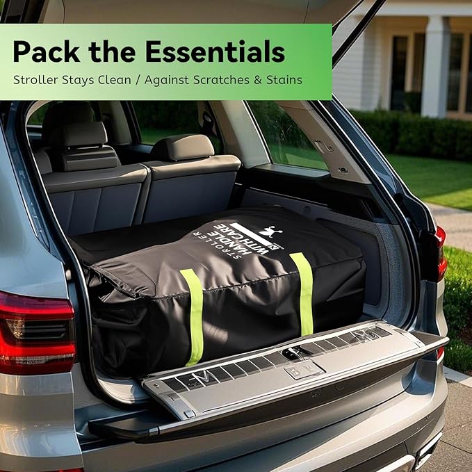 Guiseapue Stroller Bag for Airplane: Airplane Travel Essentials, Stroller Cover for Air Travel, 46" H x 21" W x 13" D for Single, Double, Jogging Stroller, Nuna Doona Cybex Mockingbird Uppababy