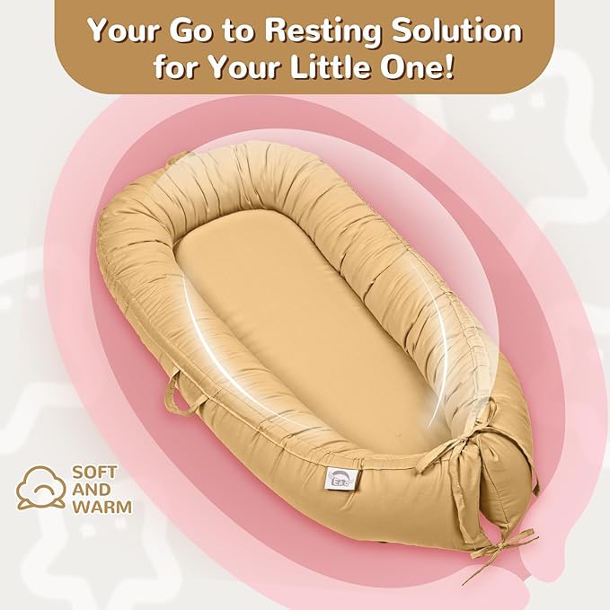 EAQ Baby Lounger, Infant Lounger for Newborn,Portable Baby Nest Cover Breathable & Soft, Newborn Essentials