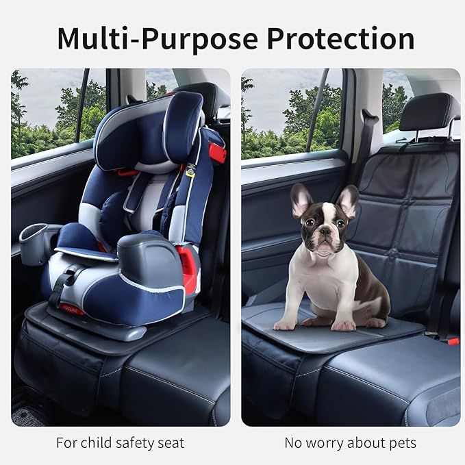 Car Seat Protector,Extra Thick Car Seat Covers Non-Slip Waterproof Mat Pad Leaving No Imprints Marks for Child Baby Pet Truck SUV Automobile (Black-B)