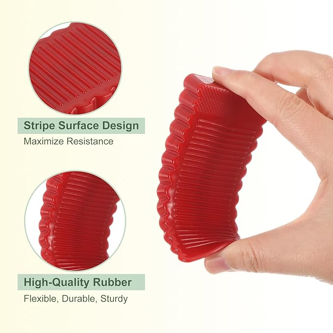 uxcell 6 Pcs Door Stoppers for Bottom of Door, 15mm/0.59 Inch Door Stops, Rubber Door Stopper Wedge Anti Slip, Window Stopper Door Stackable, Red