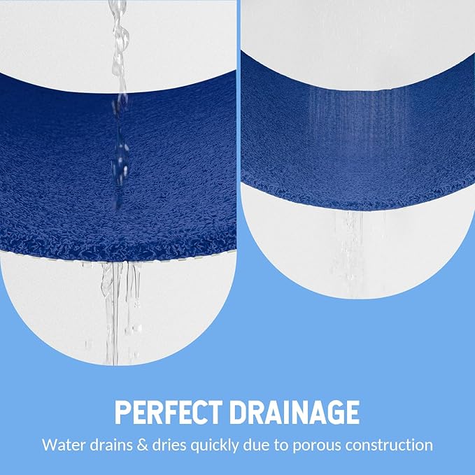Hargiis Non-Slip Bathtub Mat, Anti Slip Shower Mat, Fast Drying Bathtub Mats, Foot Scrubber Mat, Anti Slip Mat for Tub, Floor, Bathroom, Kitchen, Home, Hotel (Navy Blue 40"×16")