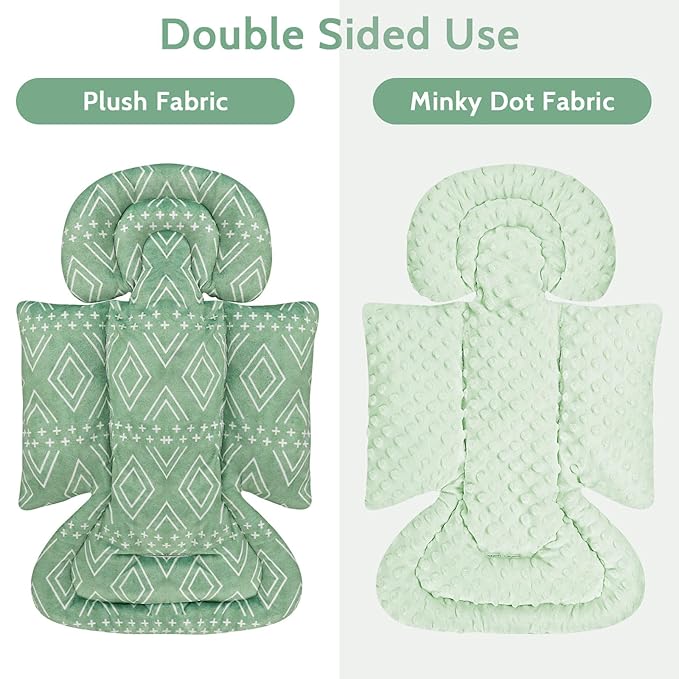 TANOFAR Car Seat Head Support Baby - Infant Car Seat Insert for Newborn Girls Boys - Soft Carseat Head Support for Infant - Newborn Carseat Insert for Car Seats, Strollers, Swings, Bouncer (Green)